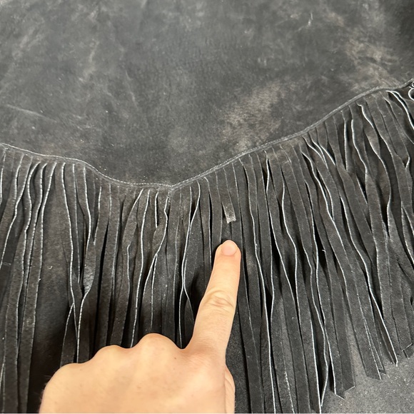 Scully Black Fringe Jacket suede leather western cowboy coat button - Picture 11 of 11